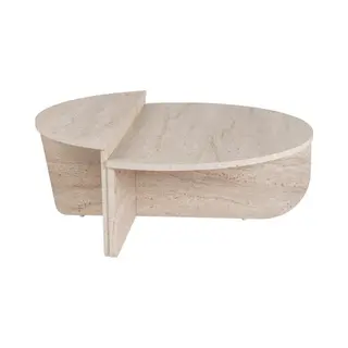 Vente-unique Couchtisch 2-teilig - Travertin-Optik - Beige- Aloeva