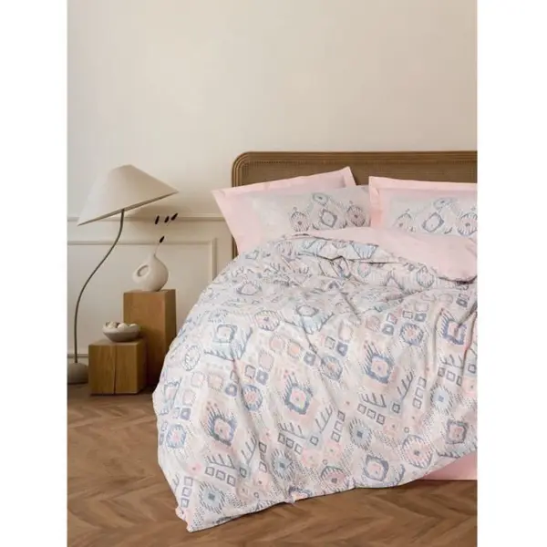 Aucune Beddengoedset - 1 Dekbedovertrek 220 X 240 Cm + 2 Kussenslopen 60 X 60 Cm - 100% Katoen - Zalm thumbnail