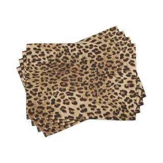 New Bed Luipaardprint Wilde Dierenhuid Set Van 4 Placemat Voor Eettafel, Wasbare Stof Met Antislip Achterkant