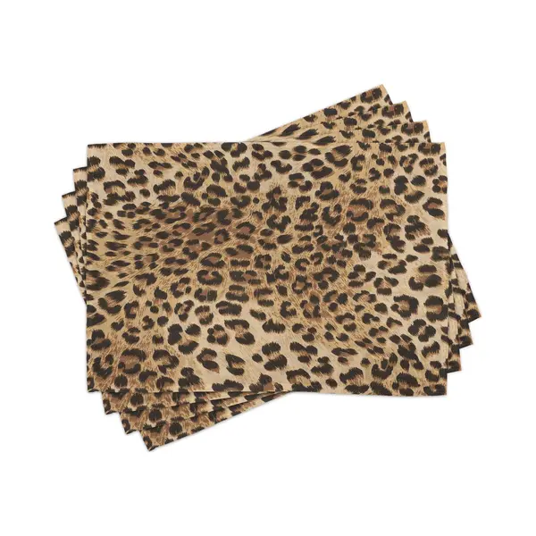 New Bed Luipaardprint Wilde Dierenhuid Set Van 4 Placemat Voor Eettafel, Wasbare Stof Met Antislip Achterkant thumbnail
