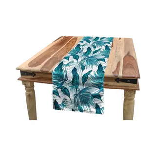New Bed Vintage Groen Tropische Palmbladeren Accent Rechthoekige Tafelrunner, 40cm X 180cm