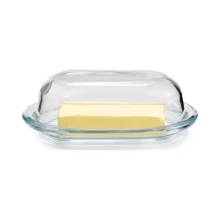 Pasabahce Schale Basic - Butterdose, 19, 5 X 13 Cm Aus Glas Mit Deckel Schale Butterbox, Glas, (2-tlg)