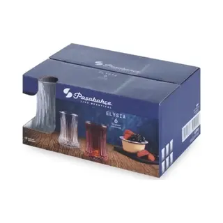 Pasabahce Gläser-Set Elysia Teegläser-Set, 6-tlg., Glas, 6er Set, 170 ml, Optisches Design Mit Verstärktem Boden