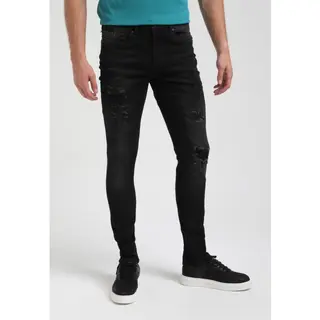 Gabbiano Jeans Ultimo Skinny Fit Jeans Powerflex 82655 Black Destroyed Mannen Maat - W30 X L34