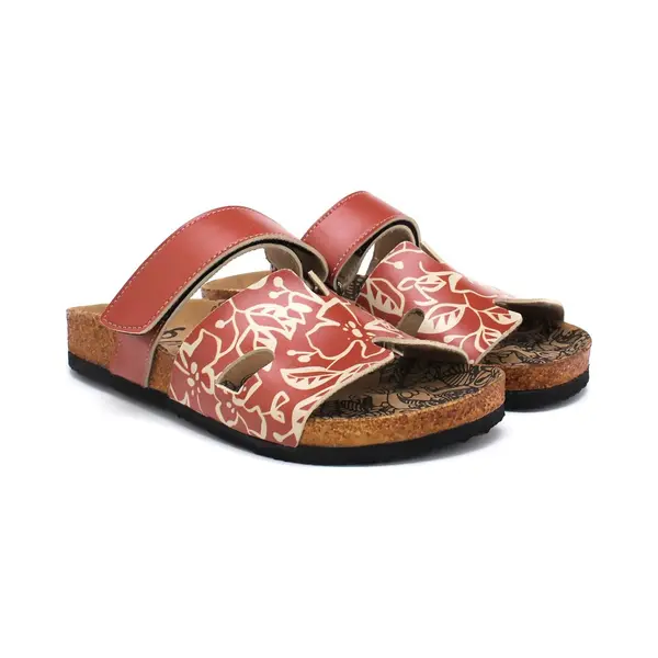Goby - Flowers Flow - Sandalen - Slippers - Hoge Kwaliteit - Handmade - Maat 38 thumbnail