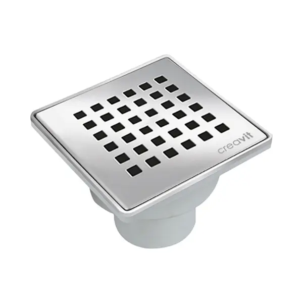 Creavit - Bodenablauf Edelstahl 150x150mm Hofablauf Terrasse Duschablauf Badablauf Dn 50 thumbnail