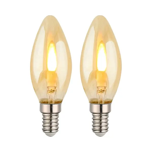 Vito Lighting Vito Led Vlam-Effect Kaarslamp E14 - 1W (vervangt 10W) - 50lm - 1800K Amber - 230V - Realistisch Flikkerend Vlamlicht - 2 Stuks thumbnail