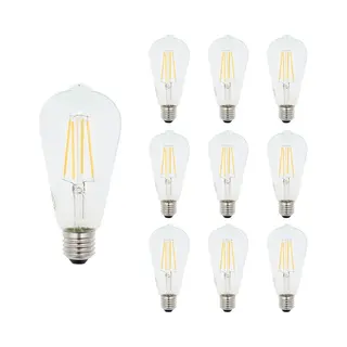 Vito Lighting Vito Led Filament Edisonlamp ST64 E27 - 8W (vervangt 75W) - 1016lm - 4000K - Ø64mm - 220-240V - Energiezuinig - 10 Stuks