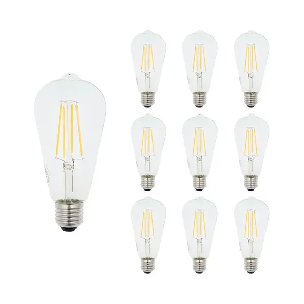 Vito Lighting Vito Led Filament Edisonlamp ST64 E27 - 8W (vervangt 75W) - 1016lm - 4000K - Ø64mm - 220-240V - Energiezuinig - 10 Stuks thumbnail
