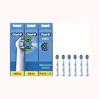 Oral-B Pro Precision Clean Elektrische Zahnbürstenköpfe, X-Form Und Abgewinkelte Borsten Für Tiefere Plaque-Entfernung, 6 Stück