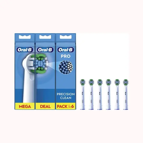 Oral-B Pro Precision Clean Elektrische Zahnbürstenköpfe, X-Form Und Abgewinkelte Borsten Für Tiefere Plaque-Entfernung, 6 Stück thumbnail