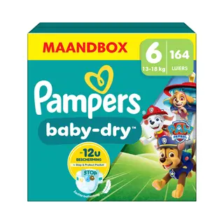 Pampers Baby Dry Gr.6 Extra Large 14-19kg Paw Patrol Windeln, 164 Stück, Monatsbox