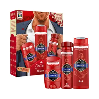 Old Spice Captain Geschenkset - Deo Stick 50ml + Deodorant 150ml + Douchegel 3in1 250ml