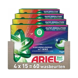 Ariel 3in1 Wasmiddel Pods Color - 4 X 15 Wasbeurten