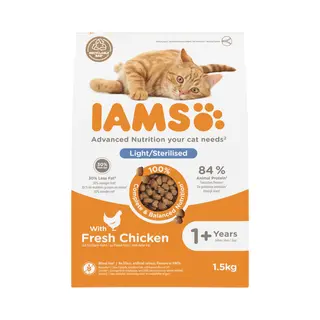 Iams Katze Erwachsene Sterilisiert & Übergewichtig – Huhn – 1, 5 Kg