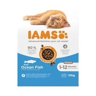 Iams Kitten Complete Dry Cat Food Ocean Fish 10kg - For Healthy Growth