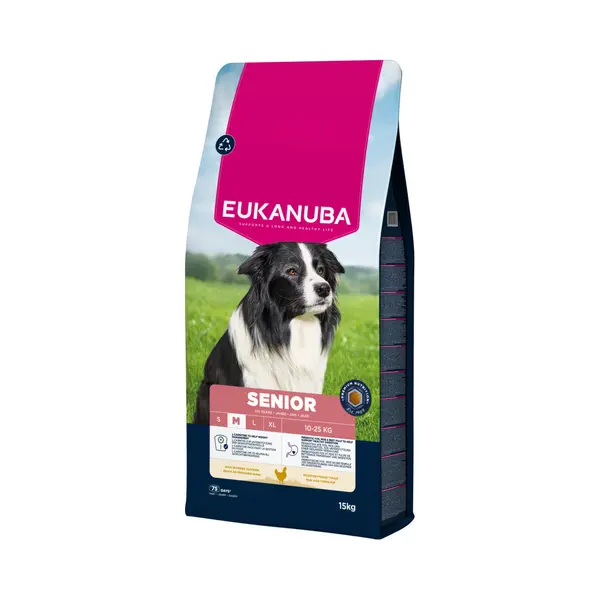 Eukanuba Fresh Chicken - Complete Dry Dog Food - For Senior Medium Breed Dogs 15KG thumbnail