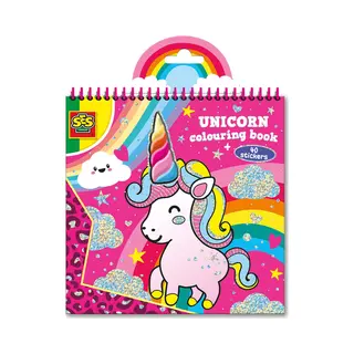 Ses Creative - Unicorn Kleurboek - met 40 stickers - unicorn speelgoed – Eenhoorn – kleuren en tekenen - rainbow
