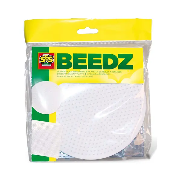 Ses Creative Beedz 00781 Bügelperlen Stiftplatten Set, Rund & Eckig für Kinder Bastelspaß thumbnail