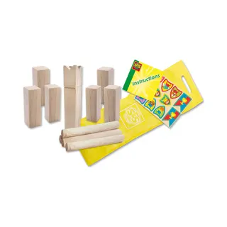 Ses Creative Kubb Jr. - Kubb junior - vrolijke, houten onderdelen - in handige bewaartas