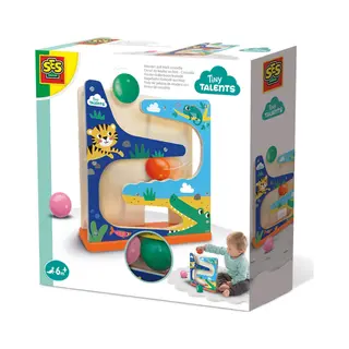 Ses Creative Tiny Talents 13144 Holzkugelbahn Krokodil, Bunte Bälle für Kleinkinder