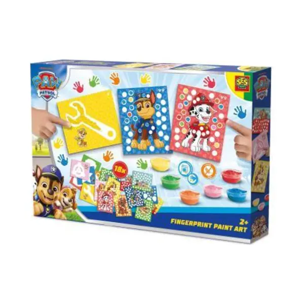 Ses Creative - Paw Patrol - Vingerafdruk Verf Kunstwerk - Stippen Met Vingerverf - Glutenvrij - Kaarten Met Paw Patrol Figuren - Goed Uitwasbaar Van thumbnail