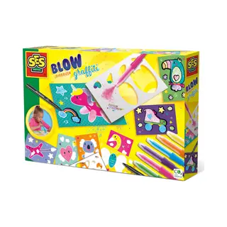 Ses Creative 14759 Blow Airbrush Graffiti Set mit 6 Bunten Stiften