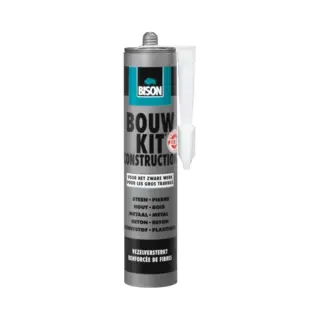 Bison Bouwkit® Koker 390g, Snelle, Waatervaste D4 Bouw-konstruktielijm, Professionele Kwaliteit, Snel Uithardend