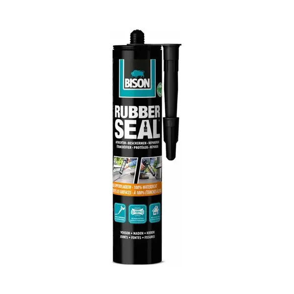 Bison Rubber Seal Koker 310 Gram - Rubber Coating Om Oppervlakken Waterdicht Te Maken, Dakgoot Repareren Binnen En Buiten, Afdichten, Beschermen, En thumbnail
