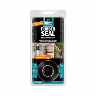 Bison Rubber Seal Direct Repair Tape 3 Meter X 25 Mm - Direct Repareren, Sterke Reparatietape, Direct 100% Waterdicht, Binnen En Buiten, Repareren,