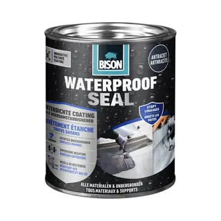 Bison Waterproof Seal Antraciet 1 Kg Waterdichte Coating, Voor Alle Weeromstandigheden, Waterdicht Maken, Dakovergangen, Dakgoten, Dak, Carports,
