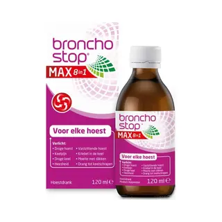 Bronchostop Hoestdrank Max 8-in-1 - Hoestdrank Voor Elke Hoest - Een Snelle Verlichting Van Elke Hoest, Bij Verkoudheid - 120 Ml