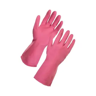 Viral Cleaning Multy Luxe Huishoudhandschoenen Maat M - Natuurlatex Met Katoenen Vlokvoering - Anti Slip - Rubberen Handschoenen - Waterdicht - Natuurlijk Latex -