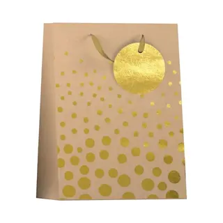 Merkloos Papieren Cadeau Tas M Kraft Hot Stamp