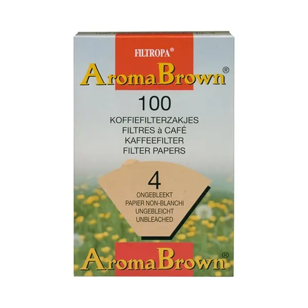Filtropa Koffiefilters Maat 4, Nr 4 - Bruin (ongebleekt) - 100 Stuks (AromaBrown) thumbnail