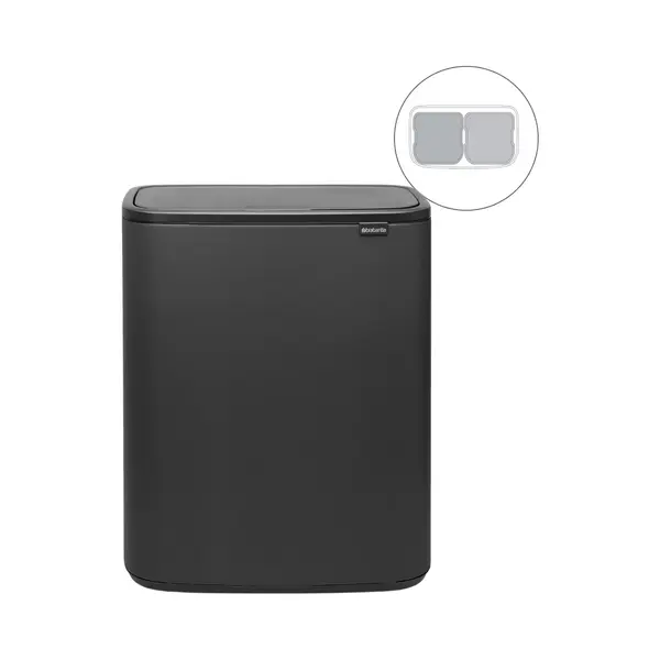 Brabantia Bo Touch Bin Prullenbak - 2 X 30 Liter - Afvalscheiding - Mineral Infinite Grey thumbnail