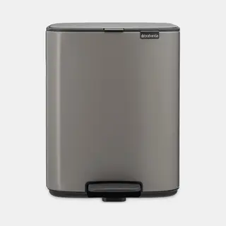 Brabantia Bo Pedal Bin 12 l Rechteckig Stahl Platin