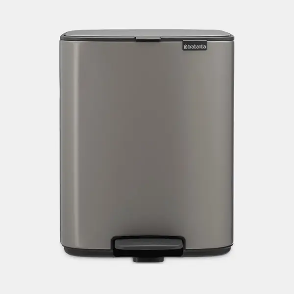 Brabantia Bo Pedal Bin 12 l Rechteckig Stahl Platin thumbnail