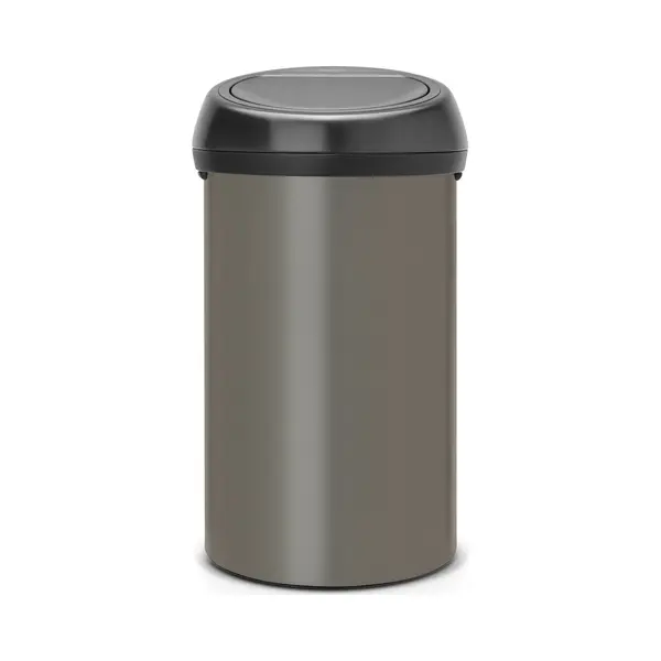 Brabantia Touch Bin - Prullenbak - 60 Liter - Soft-touch Opening - Platinum/Matt Black Deksel thumbnail