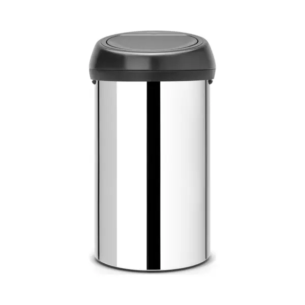 Brabantia 402586 Poubelle Touch Bin, 60 L - Inox brillant avec couvercle noir mat thumbnail