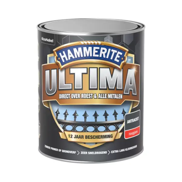 Hammerite Ultima Hoogglans - Antraciet - 0, 75L thumbnail