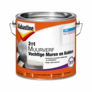 Alabastine 2in1 Muurverf vochtige muren en kelders 2,5 l