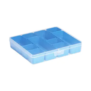 Sunware - Q-line Opbergdoos Met 10 Bakjes 3, 6L Transparant Blauw - 29, 6 X 25 X 5, 2 Cm