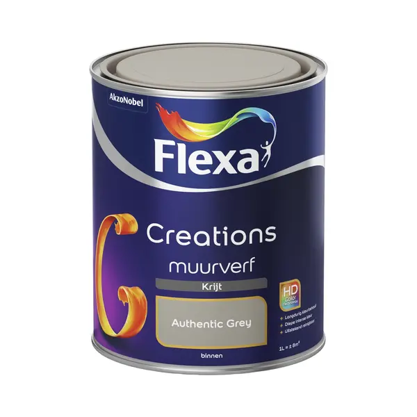 Flexa - Creations Muurverf Krijt - Authentic Grey - Creations - 1 L thumbnail