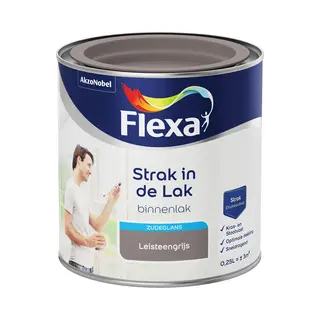 Flexa - Strak In De Lak - Watergedragen - Zijdeglans - Leisteengrijs - 0, 25 Liter