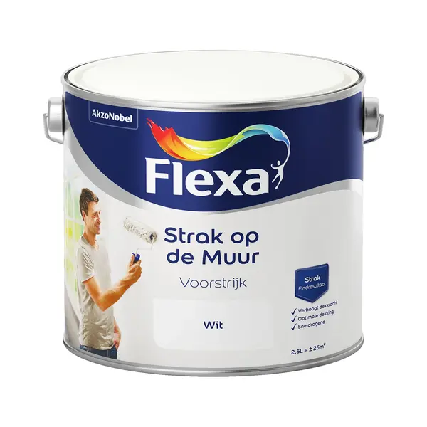 Flexa - Strak Op De Muur Binnen Muurverf Voorstrijk - Wit - 2.5 L thumbnail