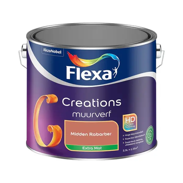 Flexa - Creations Muurverf Extra Mat - Midden Rabarber - Mengverf - 2.5 L thumbnail
