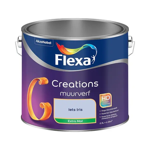 Flexa - Creations Muurverf Extra Mat - Iets Iris - Mengverf - 2.5 L thumbnail