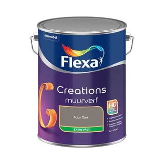 Flexa - Creations Muurverf Extra Mat - Puur Turf - Mengverf - 5 L