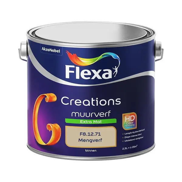 Flexa - Creations Muurverf Extra Mat - F8.12.71 - Mengverf - 2.5 L thumbnail